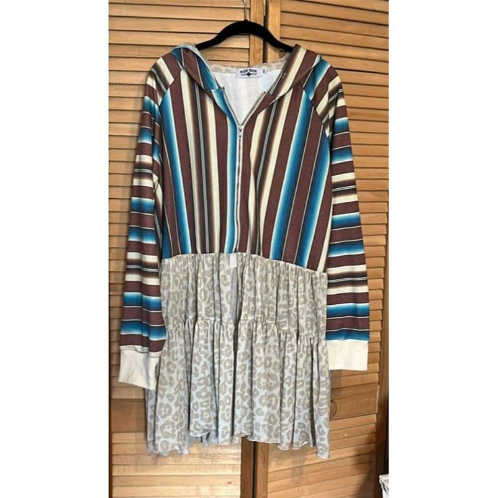Crazy Train Zip Hoodie/Top Women's SZ XXXL/BoHo/DONATION-CHARITY SALE